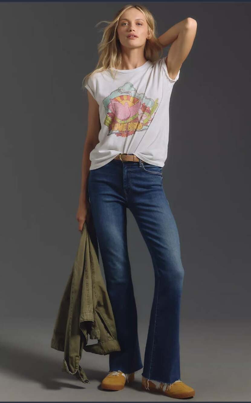 EUC MOTHER The Weekender Mid-Rise Flare Jeans - 24 waist